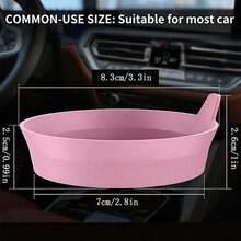 Black/Pink Car Cup Holder Mat, 3D Grid Textured Surface, Increased Friction With Cup Bottom, Firmly Holds Cup During Driving, Prevents Spilling - New Checkered Bowl-shaped Coasters - View 2