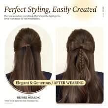 Female Wig With Bow Tie, Half Tied Ponytail, Female Duckbill Clip, Simulated Hair, High-Temperature Silk Wig, New Ponytail Design - Multicolor - View 8