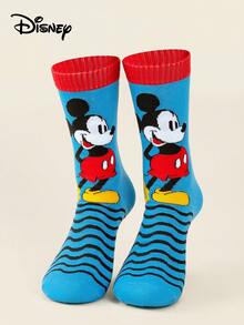 Disney 迪士尼 1/3/5 双装 春夏迪士尼经典角色（唐老鸭/高飞/米妮/米奇/黛丝/布鲁托）大胆波普艺术风格混搭图案条纹弹力透气船袜 日常休闲/国际妇女节/圣帕特里克节迪士尼角色袜 柔软舒适时尚袜 青少年及成人 - 彩色 - 查看 27