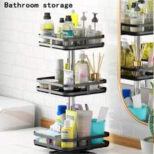 1 360-Degree Rotating Kitchen Storage Shelf Seasoning Storage Shelf Storage Box Oil Salt Sauce Vinegar Condiment Jar Rack Multi-Functional Rotating Storage Rack Round Square With Suction Cup Stable Fixed Tray Kitchen Cleaner Kitchen Bathroom Can Be Used For Household Seasoning Storage Kitchen Storage - Multicolor - View 10