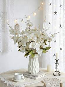 1 ramo de 65cm de flores artificiales de narciso y magnolia, adecuado para jarrones, sala de estar, centro de mesa de boda, tema romántico, plantas falsas, decoración de otoño, habitación, escritorio, decoración de jardín, Día de San Valentín, regalo de cumpleaños, graduación - Blanco - Ver 6