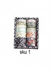 18 Rolls Of Four Seasons Nature Scenery Pattern Washi Tape Set, Spring, Summer, Autumn, Winter And Other Different Flower And Plant Pattern Sticker Rolls, For DIY Handbook Decoration, Card And Photo Making Supplies And Scrapbook Decoration, Simple Gifts For Friends And Classmates - Multicolor - View 22