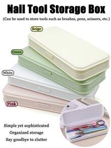 Multi-Functional Tool Storage Box | Pink, White, Green, Beige Nail Art Tool Storage Box, Candy-Colored Portable Storage Box For Nail Tools, Jewelry, Cosmetics And Other Small Items, Nail Salon Home Studio Storage Box - Multicolor - View 1