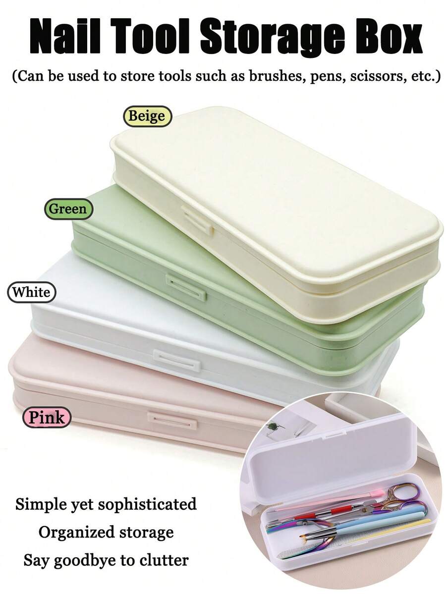 Multi-Functional Tool Storage Box | Pink, White, Green, Beige Nail Art Tool Storage Box, Candy-Colored Portable Storage Box For Nail Tools, Jewelry, Cosmetics And Other Small Items, Nail Salon Home Studio Storage Box - Multicolor - View 1