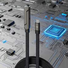 240W Fast Charging Data Cable With Phone Holder, 90° Bend, 360° Rotation, Multi-Angle Adjustment, Braided Cable, Compatible With Apple 17, Gaming Phones, 240W Charging Cable With Holder Compatible With Apple 17, Tablets, And Fast Charging For Gaming Phones Compatible With IPhone 17, 17 Pro Max, 16, 16 Plus, 16 Pro, 16 Pro Max, Compatible With Redmi, Compatible With OnePlus Charger Travel Type C - Multicolor 3 - View 7