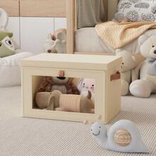 1个大容量透明窗口收纳盒，可折叠衣物分类盒，加厚盖子衣物收纳盒，家居整理，床底收纳 - 米色 - 查看 7