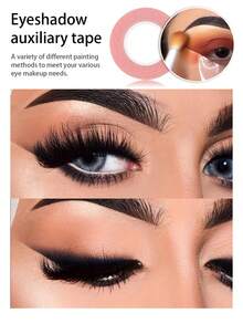 6pcs Eye Shadow Tapes, Eye Shadow & Eyeliner Auxiliary Tools, Eye Makeup Setting Cream, Eye Makeup Protective Tapes, Professional Eyelash Tapes, Adhesive Cloth Eyelash Tapes, Breathable Micro-Hole Cloth Eyelash Extension Tapes, Eyelash Lifting Tapes, Breathable Low-Irritation Eyelash Isolation Membrane. Tape Cutter, 5pcs/1 Set. Affordable Price, Suitable As Christmas Gifts, Cosmetics, Makeup Tools, Inexpensive Good Items, Gifts, Women's Gifts, Christmas Gifts. - Pink - View 3