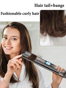 CRASTS 2-In-1 Straightening & Curling Hair Iron, Ceramic Flat Iron For Straightening, Curling, And Bangs, No Damage To Hair - Grey - View 7