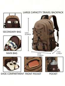 Large Capacity Lightweight Travel Backpack, Business Travel Carry-On Luggage Bag, Hiking Backpack, High School/College Student Backpack, Unisex Multi-Function Backpack - Multicolor - View 3