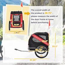 Aosom Dog Bike Trailer Pet Cart Bicycle Wagon Cargo Carrier Attachment For Travel With 3 Entrances Large Wheels For Off-Road And Mesh Screen - Red/ Black - Red1 - View 7