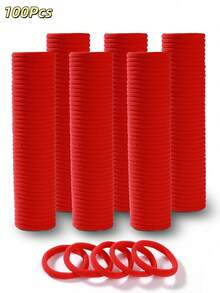100 chiếc dây buộc tóc co giãn bằng nylon không đường may, không gây hư tổn cho cả nam và nữ, mềm mại và chắc chắn, phù hợp với tóc dày/mỏng, thẳng/xoăn, chống trượt, lý tưởng cho các hoạt động thể thao, yoga, chạy bộ và sử dụng hàng ngày. Món quà lý tưởng cho Ngày Valentine, Ngày của Mẹ, Lễ Phục Sinh, Sinh nhật, Kỷ niệm, Lễ hội và Tiệc tùng. - Đỏ - Xem 12