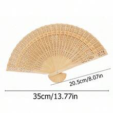 Foldable Fan, Unisex Wooden Hand Fan, Durable And Easy To Clean Material, Suitable For Wedding Gifts, Daily Life, Ramadan And Other Festivals, Keep You Cool In Summer - Multicolor - View 2
