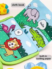 1pc Multifunctional Newborn Sensory Plush Doll, Game Controller Design With Built-In Rattle, Cloth Book, And Funny Mirror, Interactive Stimulation Gift For Babies - Multicolor - View 5