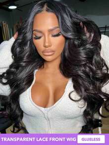 2x4 Glueless Wigs Human Hair Pre Plucked Natural Hairline Pre Cut Lace Pre Bleached Knots 24 Inch Body Wave Lace Front Wigs Human Hair 180% Put On And Go Glueless Wig For (Natural Black 8-30Inch) - Natural Black - View 3