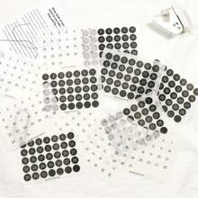12 Sheets Black And White Round Number Sticker, Year Round Date Monthly Plan Round Sticker, Digital Sticker, Planner Accessories - Black and White - View 2