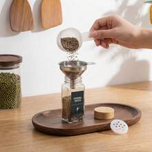 Tomnk 24/15pcs 4oz Glass Spice Jars, 4-Ounce Square Empty Spice Jars With Shaker Lids - Complete With Labels, Collapsible Funnel & Cleaning Brush For Kitchen, Spice Rack Or Cabinet Storage, Cooking Tools, Seasoning Tools, Family Dinner Supplies - 無色 - 查看 6