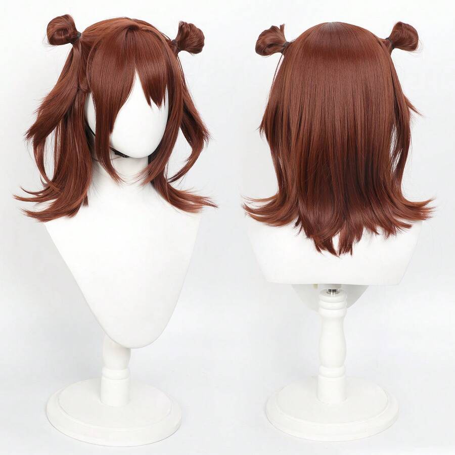 Yewell Cosplay Wig, 17 Inch Mocha Brown Bangs, Dream Daily Series, Japanese Cosplay Headpiece, Suitable For Private Parties, Daily Role-Playing, Halloween, Sakamoto Daily - Mocha Brown - View 1