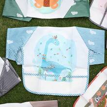 1pc Newborn Infant Reversible Feeding Bib, Baby Eating Smock, Unisex - Multicolor - View 3