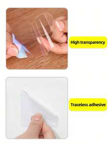 50pcs Double-Sided Adhesive Stickers, Heavy Duty Transparent Double-Sided Tape, Residue-Free Adhesive, Suitable For Car ETC, Decorations, Frames, Home DIY Projects - White - View 6