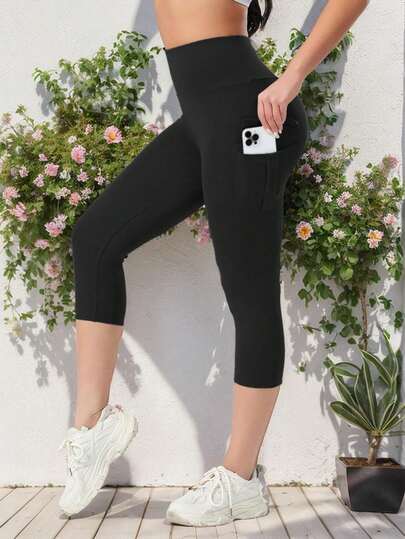High Waist Fitted Flare Yoga Pants With Pockets, Casual Loose Wide Leg Trousers, Women