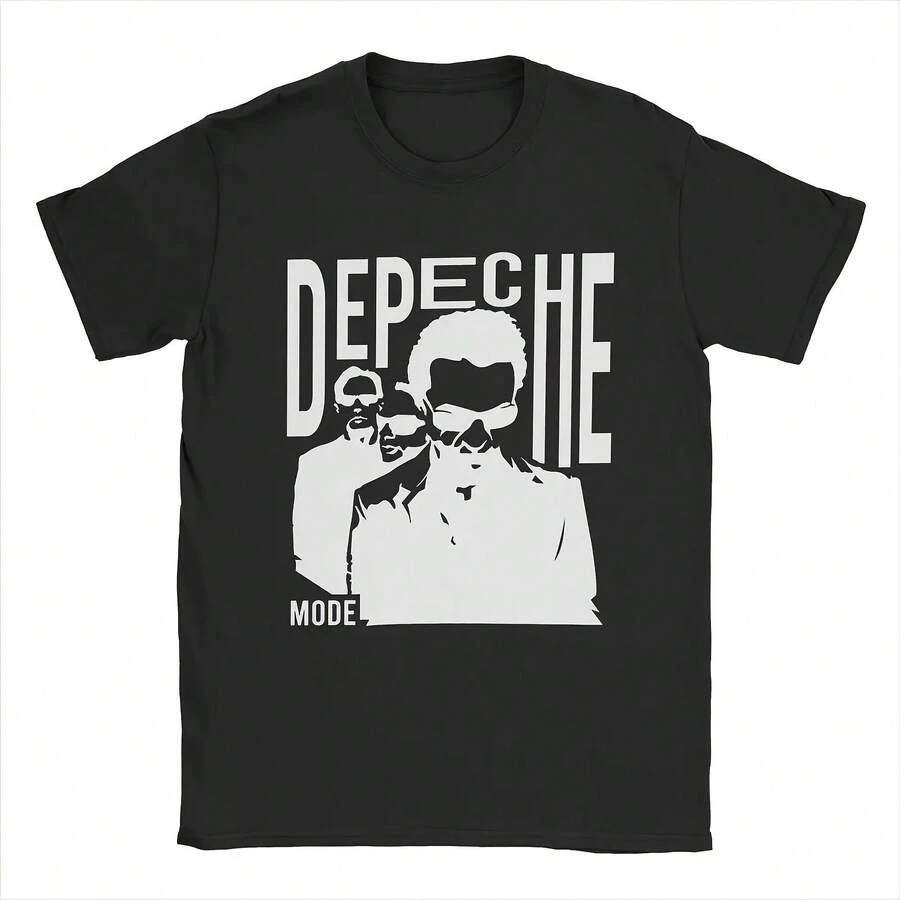 Depeches Cool Modes 's T Shirts Creat Tees Short Sve Round Neck T-Shirts Pure Cotton New Arrival Tops - 黑色9 - 查看 1