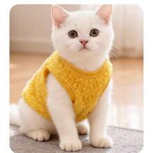 猫咪保暖加厚背心，德文郡猫咪服装，狗狗防掉毛可爱宠物服装，冬季