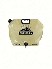 1pc 8-Liter/28-Ounce PE Portable Water Bladder With A Thickened Rectangular Design, Foldable Water Container, And Tap. Suitable For Outdoor Enthusiasts, Camping, Hiking, And Travel.