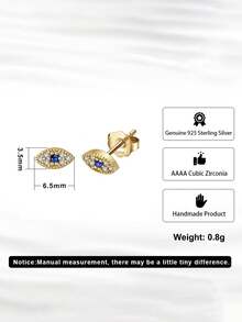 1 PC 925 Sterling Silver Stud Earrings With Water Drop Cut Zirconia Stone Elegant And Timeless Jewelry For Teenager Girl - one-size - View 8