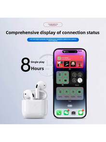 New Air4 Air5 Air7  Wireless In - Ear Earbuds With Ultra - Long Battery Life & High - Fidelity Sound 8 In 1 Wireless Earbuds ANC Active Noise Cancelling(-36db)In-Ear Earphones With Charging 33H Playtime 360 Hi-Fi Stereo Waterproof Headphones Android Phone/ AlRP0DS Pro IOS Laptops 1:1 Clone - trắng - Xem 3