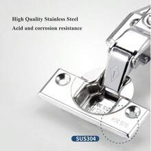 Bisagras ocultas de acero inoxidable con cierre suave, de media superposición, paquete de 4 - Multicolor - Ver 6