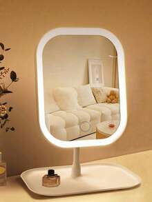 LED Lighted Makeup Mirror, 3 Lighting Modes, Touch Control, Portable Stand, Foldable For Storage, Travel Makeup Mirror, Rechargeable Portable LED Makeup Mirror, Women's Christmas Gift, Home Bathroom Decor, Fall Decor, Cosmetic Storage, Bathroom Accessories, Back To School Essential - Multicolor - View 11