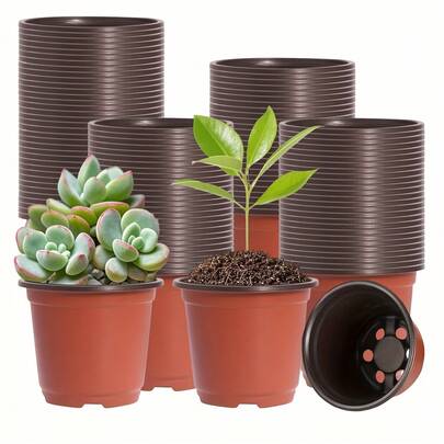 50/100 piezas Macetas de iniciador de semillas de 3.5/4 pulgadas para vivero de plantas, macetas de siembra para jardinería, corte y trasplante de flores y plantas