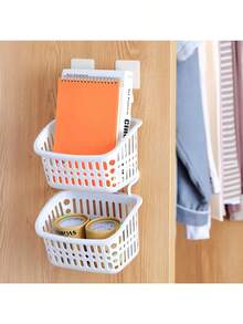 1个带挂钩的塑料家用收纳篮，适用于厨房、浴室和化妆品收纳。它可以用来存放衣物、玩具、家居用品和洗漱用品，是您居家生活的好帮手。 - 彩色 - 查看 5