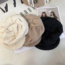 女士八角贝雷帽，配有可调节绳子和金属扣，户外休闲时尚配饰，适合春、夏、秋季佩戴，可作帽子或时尚口罩，设计优雅，采用优质面料。 - 雲朵款 - 查看 7