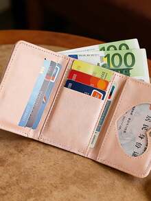 1pc Spring Picnic Series Rabbit & Bear Design Compact Wallet, Multi-Card Slots & Coin Purse - Multicolor - View 6