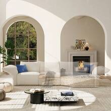 Sectional Couch For Living Room, 122 Inch Modular Sectional Sofa With 4 Seats, Adjustable Arm And Backrest, Modern Comfy Couch - 白色 - 查看 11