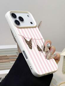 1 chiếc ốp lưng điện thoại bằng da mềm chống thấm nước, chống trượt, họa tiết sọc hồng và da báo tối giản, thích hợp làm quà tặng sinh nhật, quà tặng ngày lễ cho bạn bè, gia đình, người yêu, tương thích với điện thoại Apple. - Nhiều màu - Xem 3