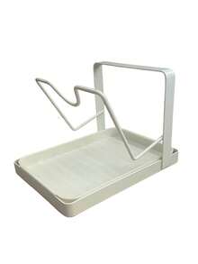 U-Shaped Slot Kitchen Pot Lid Organizer Rack, Multi-Function Stainless Steel Countertop Pot Lid Holder With Removable Drip Tray, Holds Pot Lids, Utensils And Small Items - Multicolor - View 13