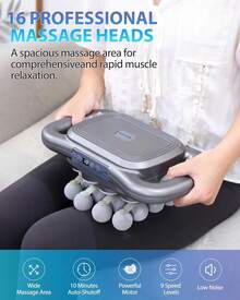 Vielspu 16-Head Massage Gun, Deep Tissue Percussion Massager With 9 Modes & 9 Intensities, 2600mAh Battery Back Bassager For Pain Relief Deep Tissue For Muscle Pain Relief In Back, Legs, Shoulders - 標準款+配件 - 查看 8