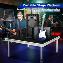 Stage Platform: 4x4 Feet Aluminum Alloy Stage Platform - Adjustable Height Folding Modular Riser For Events Weddings Concerts And Performances - Multicolor - View 10