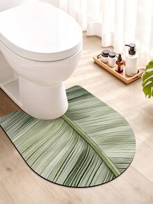 DAJIANG 1 قطعة سجادة حمام بشكل ورقة الموز الاستوائية، ذات ملمس مُنقَّط بتدرج أخضر، ماصة وغير انزلاقية، مناسبة للحمام والمطبخ والخارج والداخل والممر والغرفة والصالة، قابلة للغسل في الغسالة، قاعدة مانعة للانزلاق، سهلة التنظيف - متعدد الألوان - مشاهدة 4