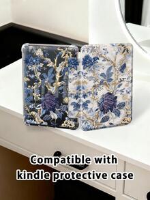 蓝色花卉图案基础款平板电脑保护套，适用于11英寸平板电脑，兼容iPad Air M3 2025/M2 2024、Air第五代2022、(A16) 11英寸第十一代2025、Galaxy Tab、Kindle Paperwhite第十二代2024。透明背壳，时尚图案，支持自动休眠/唤醒功能，气垫保护，适合作为礼物和办公用品，也是春季生日礼物的理想之选。 - 彩色 - 查看 8