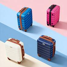 4 Piece Luggage Set 16/20/24/28 Inch Hardside Lightweight Suitcase With Spinner Wheels (Purple) - Màu da nâu xanh da trời - Xem 9