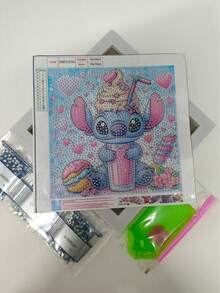 迪士尼刺绣钻石画套装，包含工具，手工DIY放松艺术装饰礼品，适合情人节、感恩节礼物（图片展示的是成品，购买后需要您自己制作）（套装包含画布、钻石、工具包和白色塑料画框） - 彩色 - 查看 13