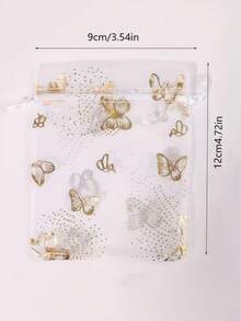 20/50/100PCS Organza Bag Butterfly Design Wedding Pouches Jewelry Packaging Bags - Multicolor - View 3