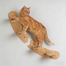 Curved Cat Climbing Shelf, Wall-Mounted Cat Tree For Indoor Cats To Climb And Jump, Includes Screws And Screwdriver, Max Load 12kg (26lb)