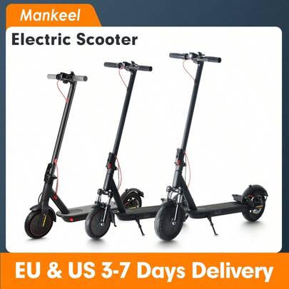 Mankeel Alforja para patinete/Patinete eléctrico plegable con 350 W de potencia, doble suspensión, neumáticos de goma maciza de 10 pulgadas, velocidad máxima de 30 km/h, autonomía de 40 km, frenos de disco E+ y conectividad con la app. Ideal para desplazamientos diarios, actividades al aire como regalo para adultos, adolescentes, parejas, cumpleaños, Navidad y Acción de Gracias.