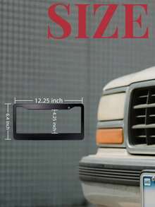 1pc Black Aluminum Alloy License Plate Frame, Suitable For License Plate Protection - Solid Color - View 7
