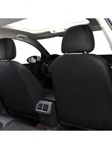 4/9pcs Real Leather Car Seat Covers, Waterproof Seat Protectors, Breathable Seat Covers, Universal Fit For Most Sedans, SUVs, Trucks, Luxury Ventilated Front Seat Covers With Lumbar Support, Rear Seat Covers. 9pcs Set Includes: 2 Front Seat Covers, 1 Backrest Cover, 1 Rear Seat Cover, 5 Headrest Covers. 4pcs Set Includes: 2 Front Seat Covers, 2 Headrest Covers. - A款式 - 查看 3