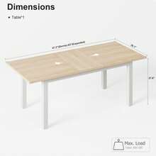 Techigher 5 Pieces Dining Table Set For 4-6, 63" Extendable Dining Room Table Set For 4, Kitchen Table With Benches And Stools, Kitchen Table Set, Dinner Table Set For 6 - Wood-colored Table Only - View 8